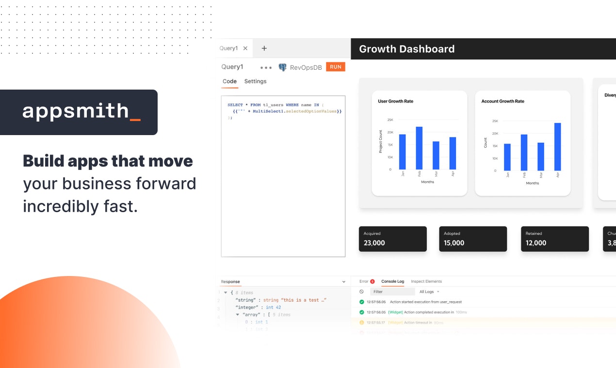 Appsmith - Сборщик внутреннего приложения с открытым исходным кодом, корабль в 10 раз быстрее медиа 2