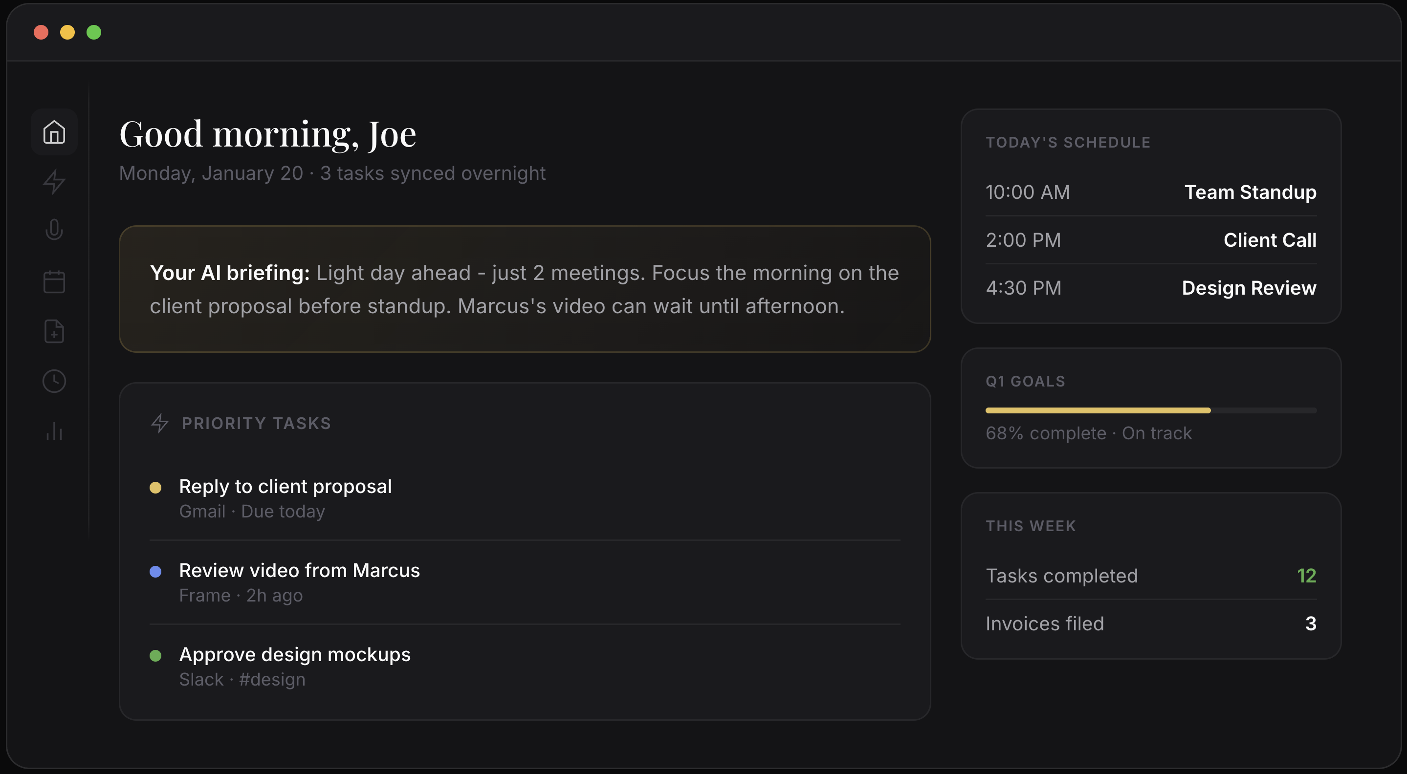 Mattino - Main product screenshot demonstrating key features and user interface