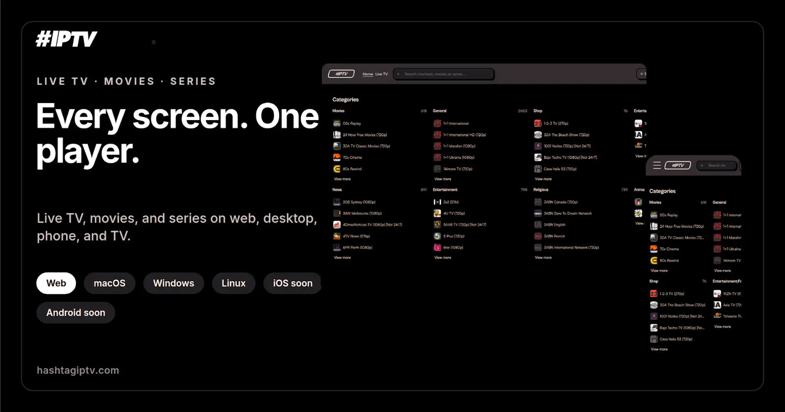#IPTV | Hashtag IPTV screenshot 1