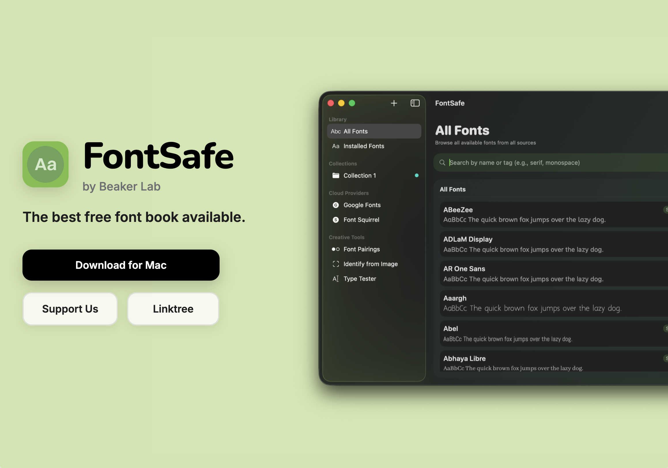 FontSafe - Main product screenshot demonstrating key features and user interface