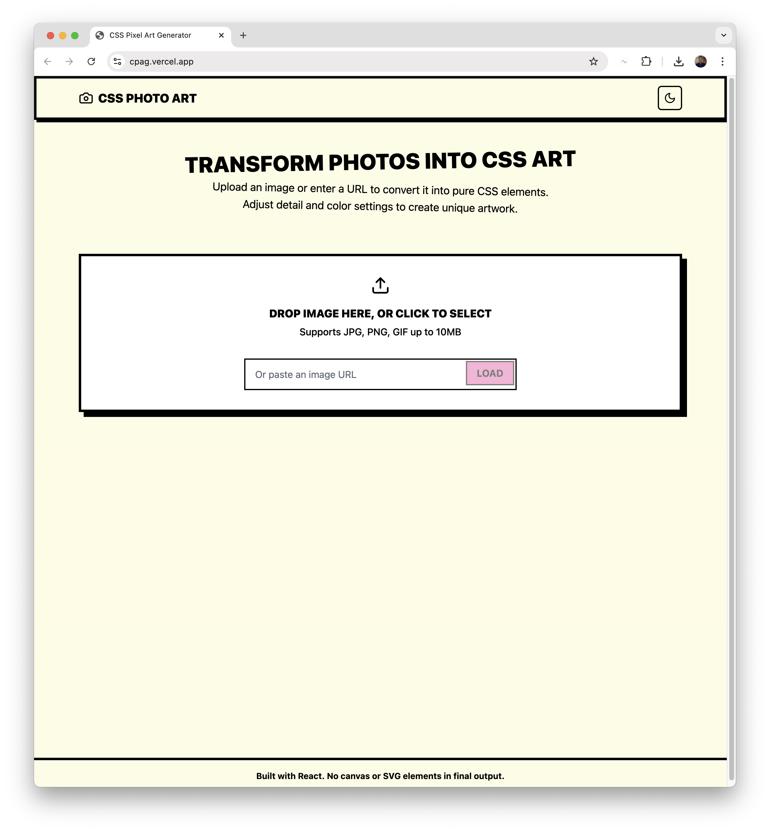 CSSピクセルアートジェネレーターメディア2