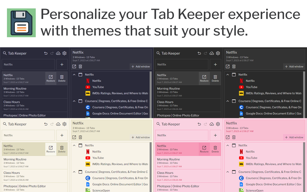 Sekme Keeper - Chrome için sekme yöneticisi medya 5