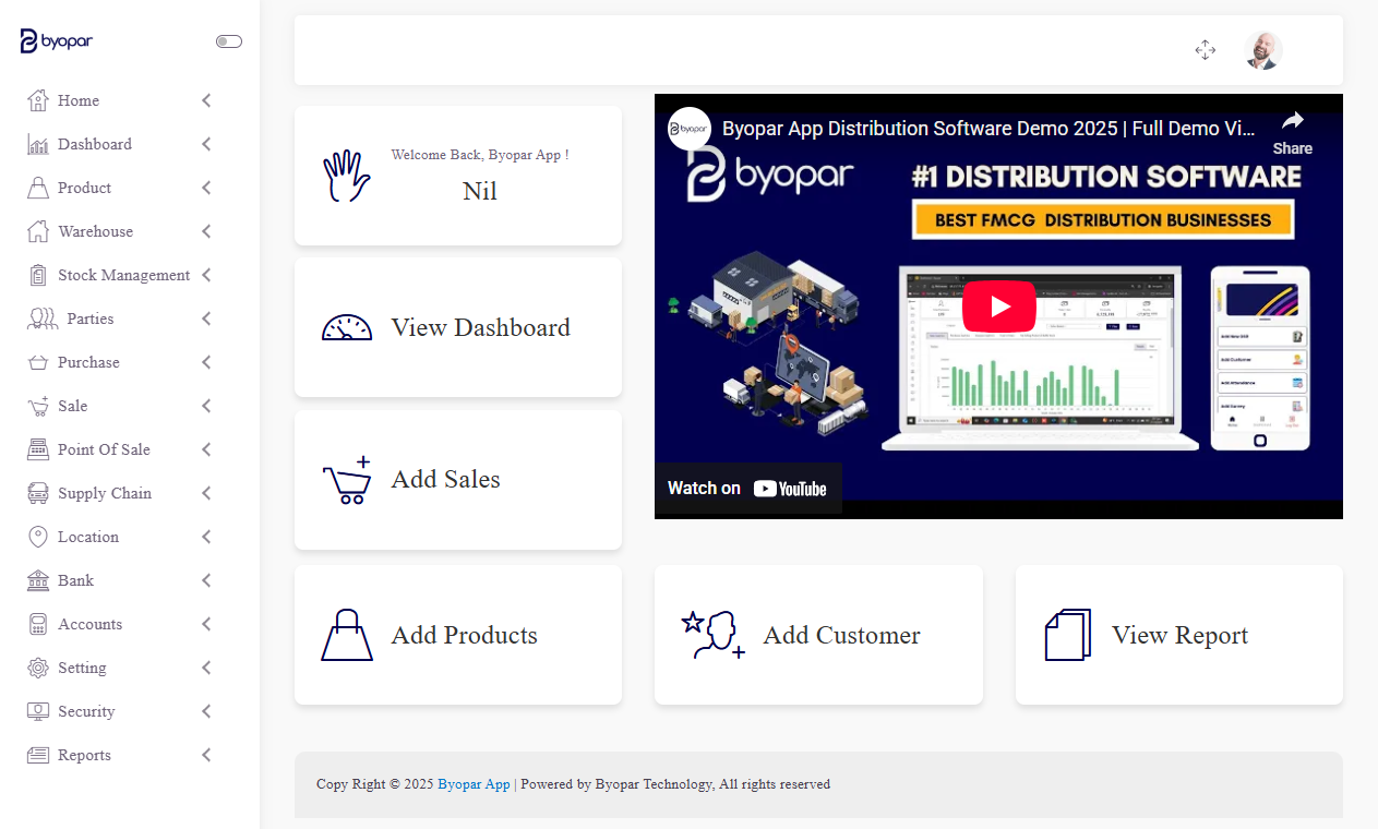 Byopar App - Main product screenshot demonstrating key features and user interface