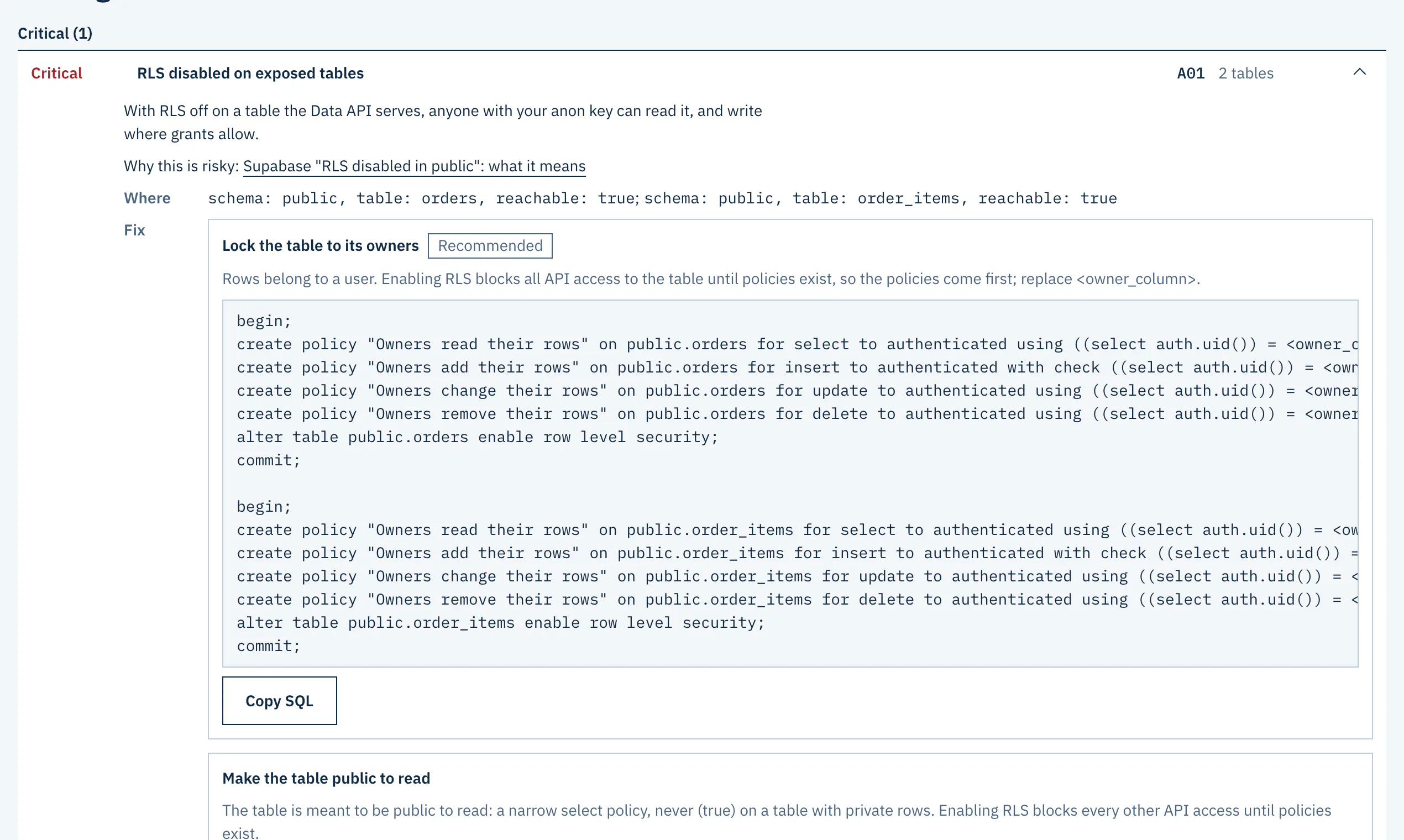 Supabase security scanner gallery image