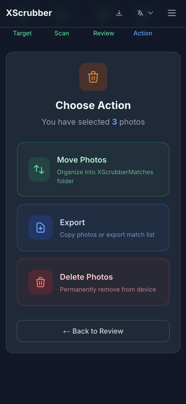 Média X-Scrubber - Déplacer ou supprimer des photos d'un ex de votre téléphone / appareil 5