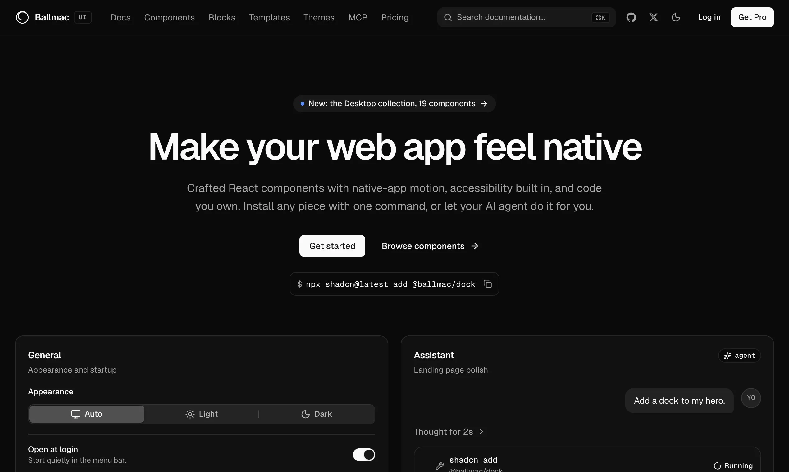 Ballmac UI gallery image