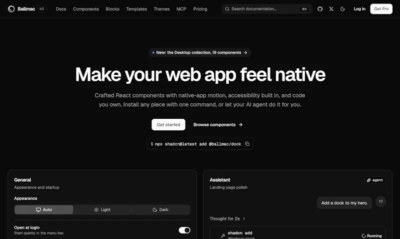 Ballmac UI screenshot 2