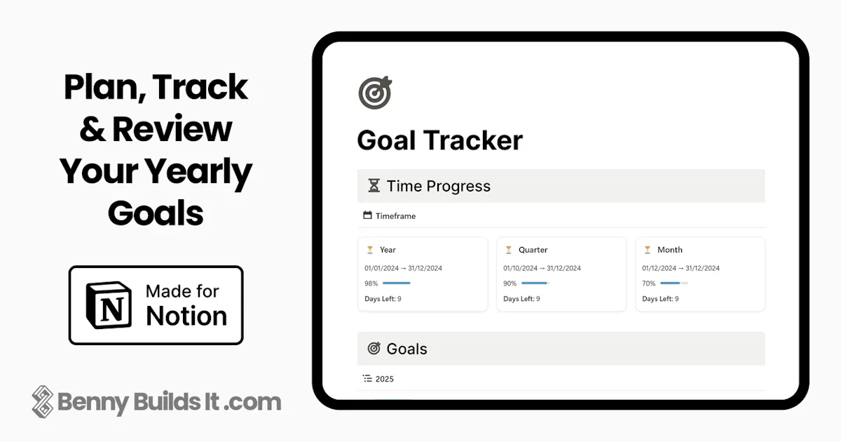 Goal Tracker for Notion