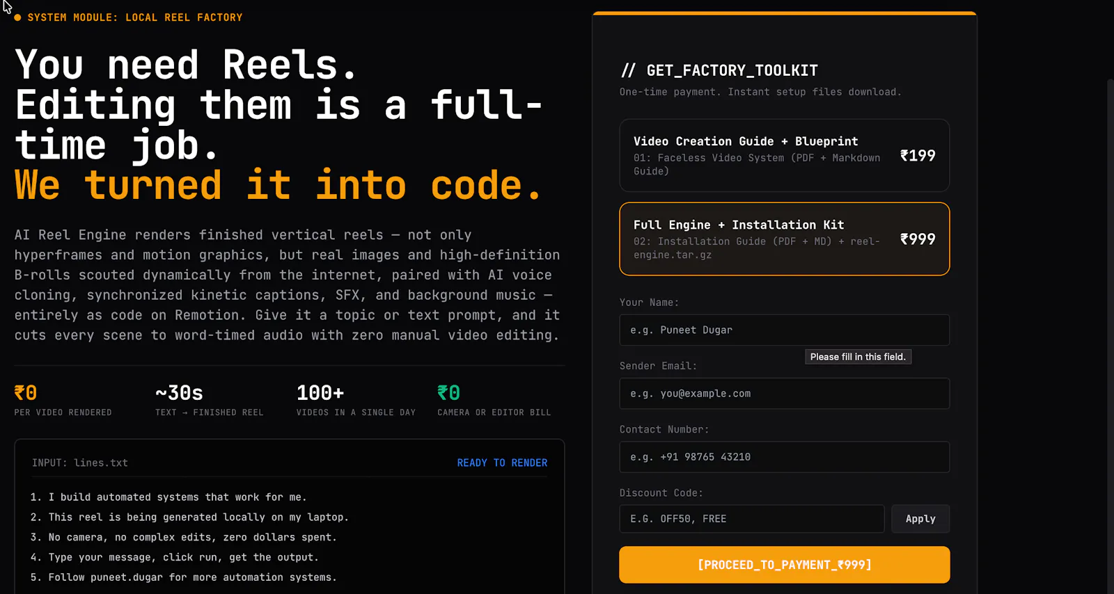 Claude reel maker screenshot 1