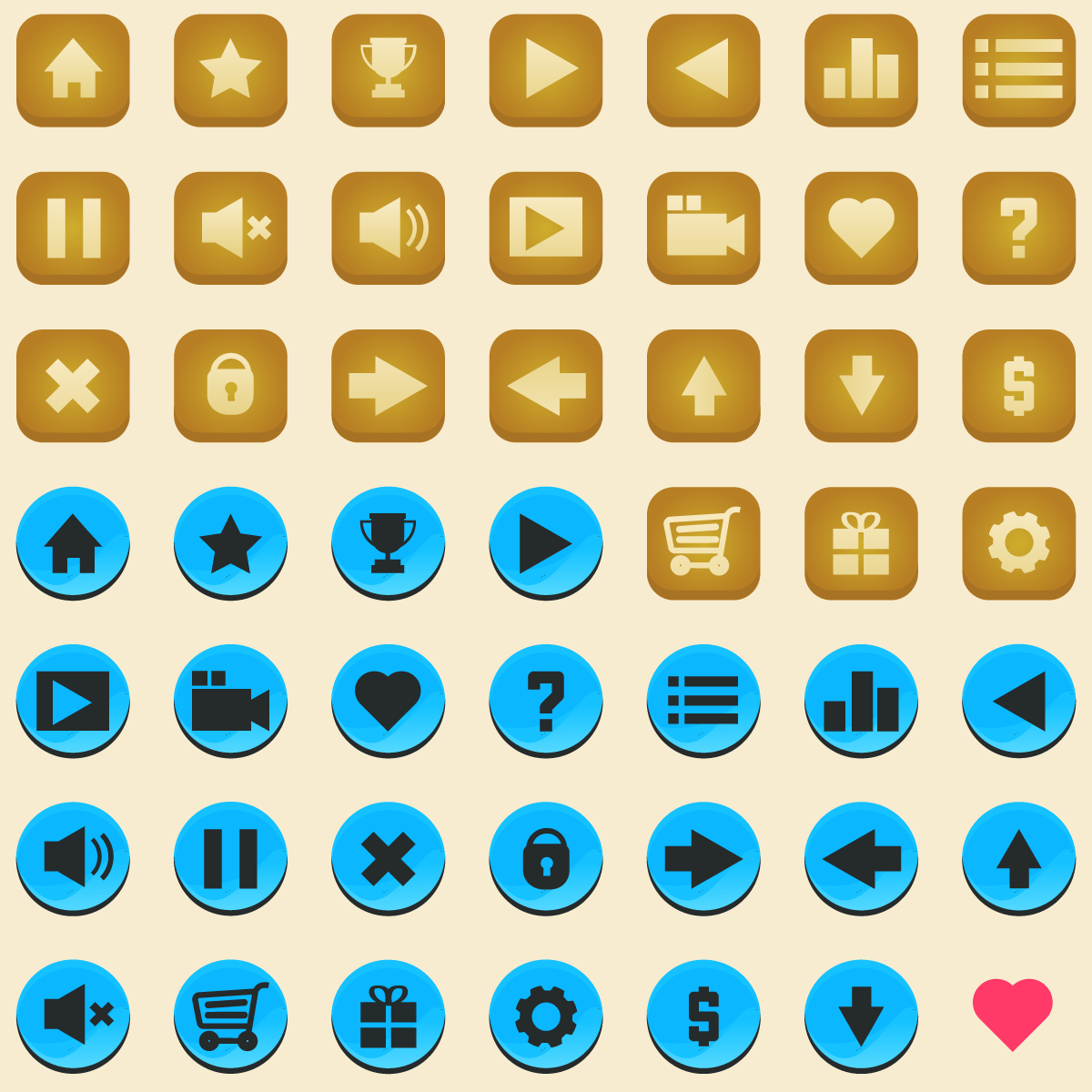 Free Game UI Button Pack gallery image