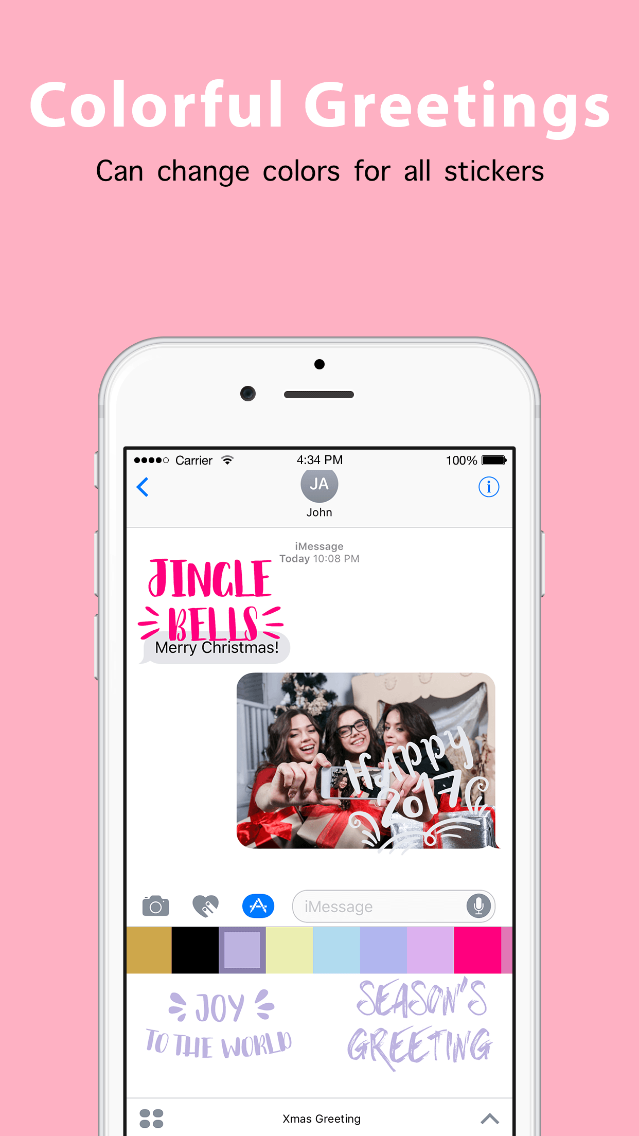 Xmas Greeting - Color Christmas Greetings Sticker gallery image