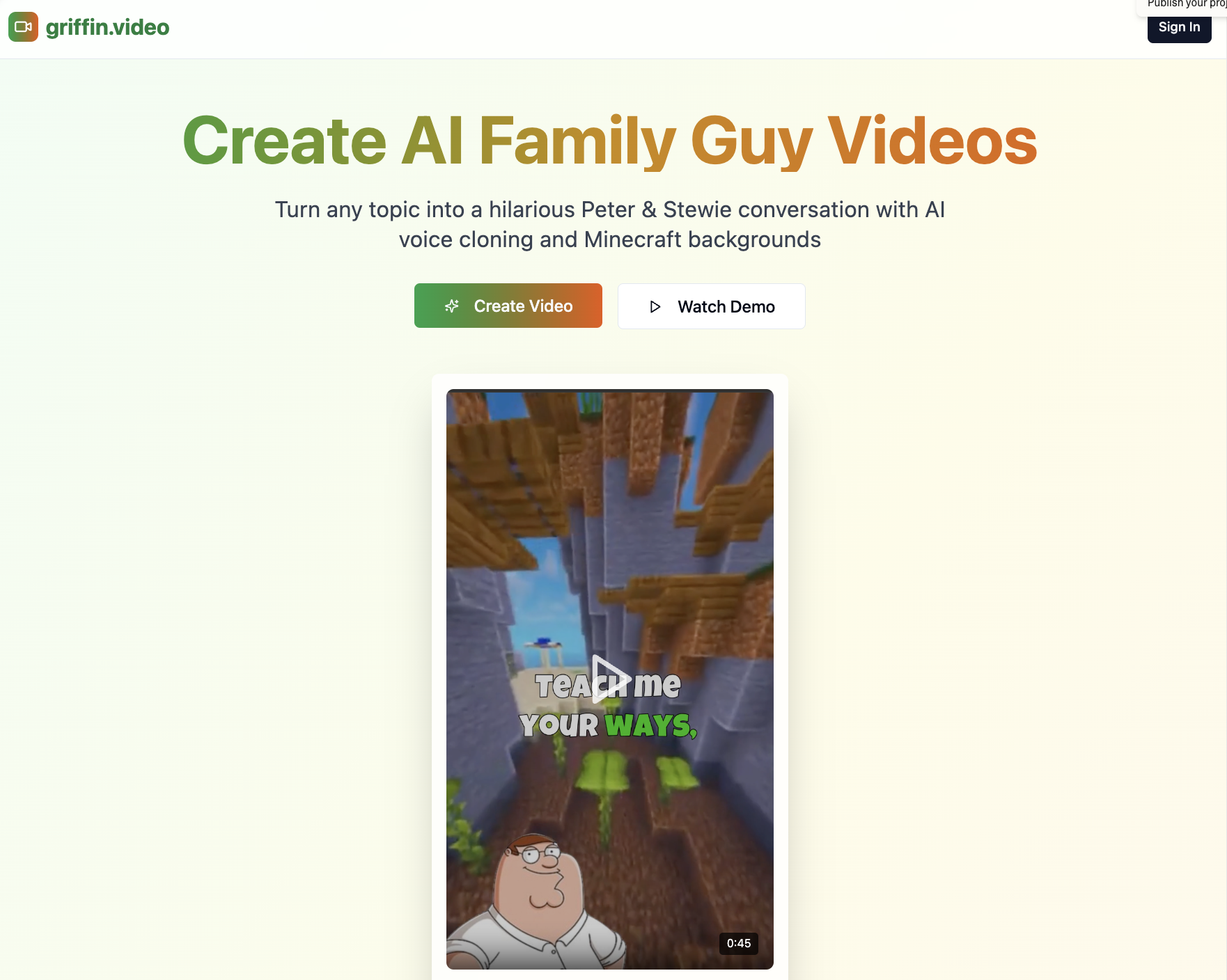 griffin.video - create family guy parody videos using ai media 1