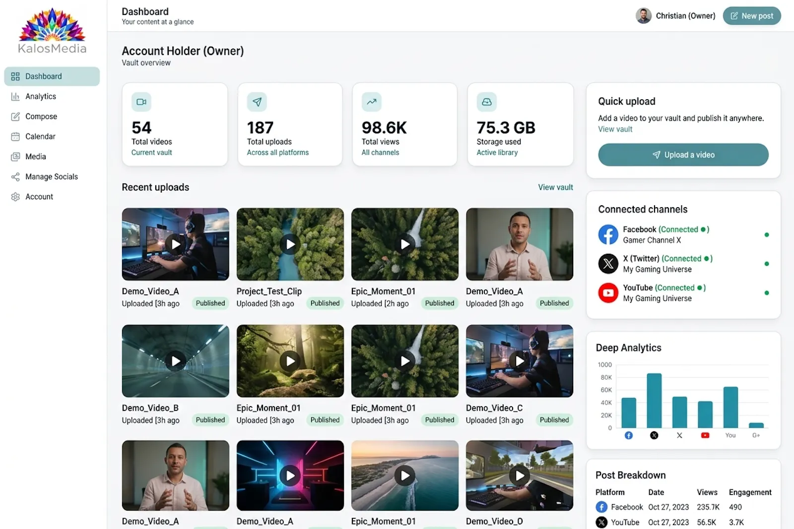 KalosMedia screenshot 1