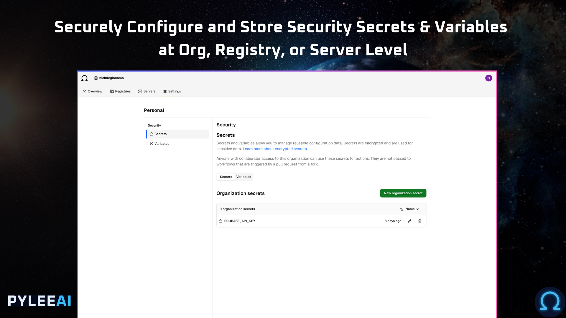 Pyleeai - GitHub per i registri del server MCP: configura, distribuire, condividere media 6