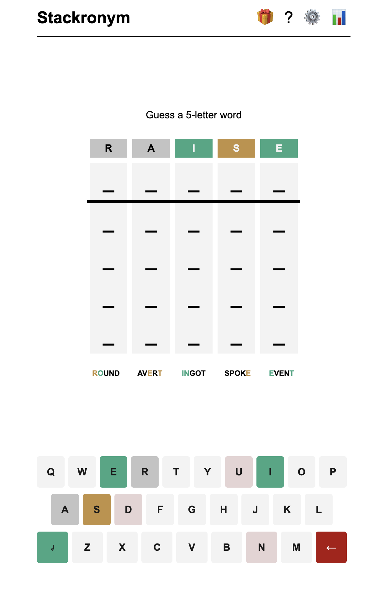 Stackronym! A new daily word game gallery image