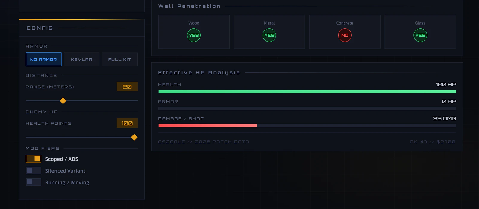 CS2 Weapon Damage Calculator screenshot 2