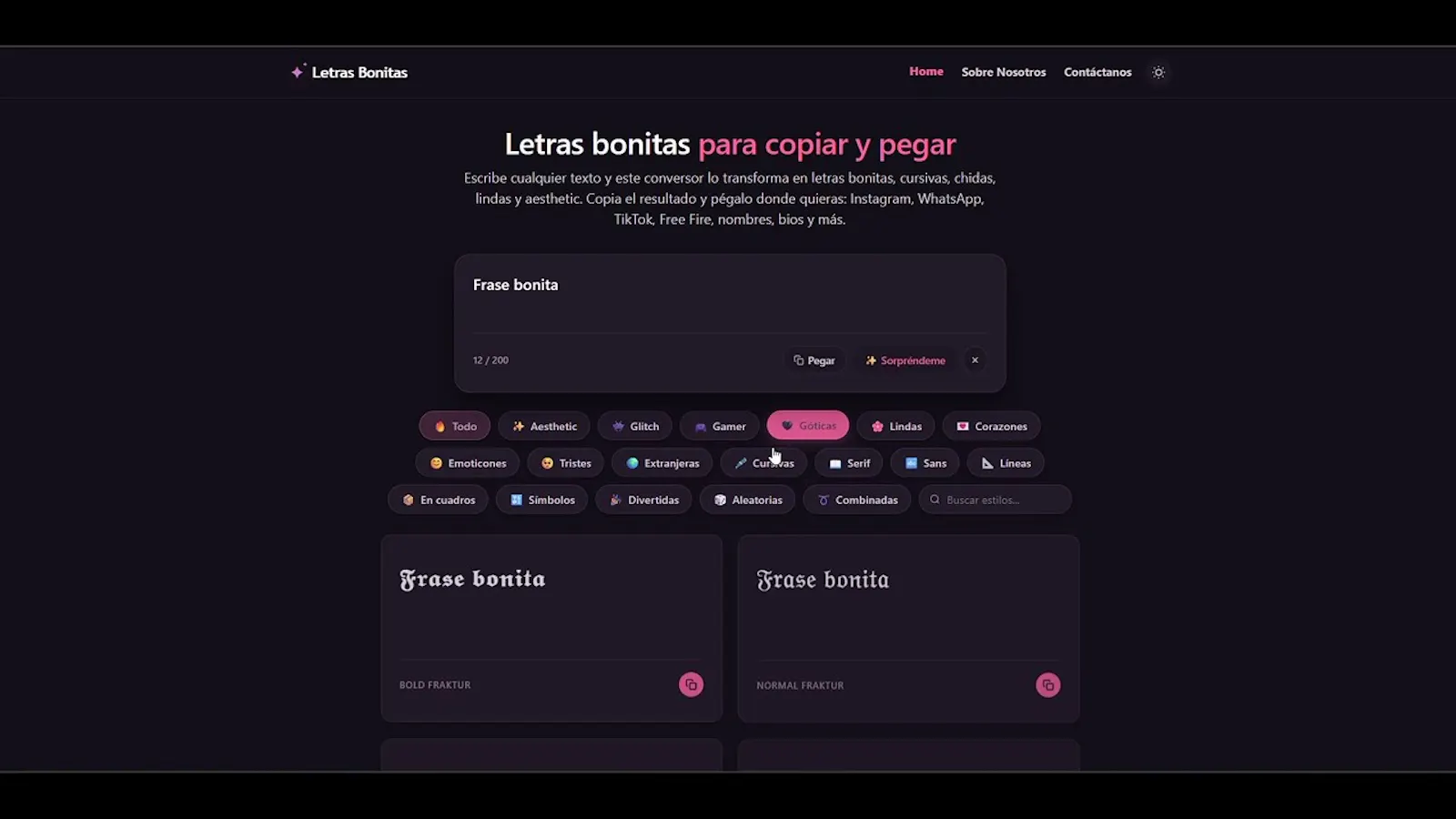 Letras Bonitas screenshot 1 (video preview)