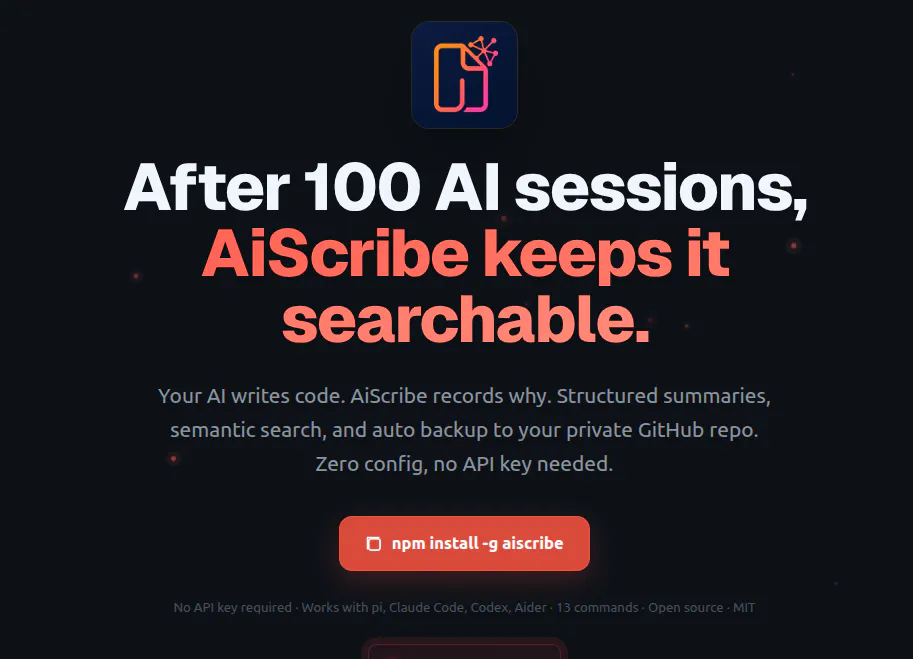 AiScribe - Store your ai coding session gallery image