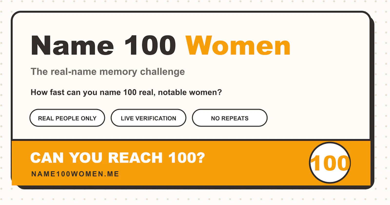 Name 100 Women Challenge screenshot 1