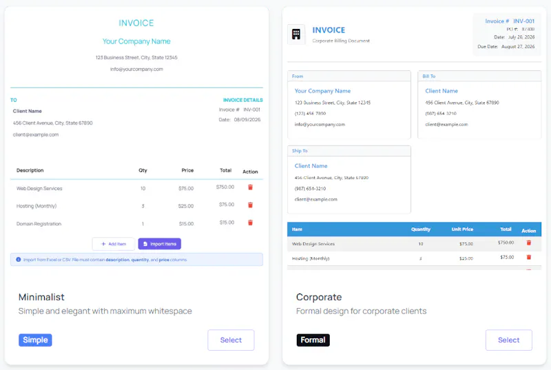 Free Invoice Generator by UtilifyZone screenshot 4