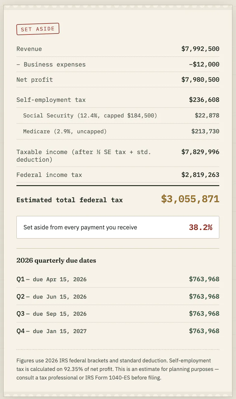 The Quarterly — Freelancer Tax Ledger gallery image