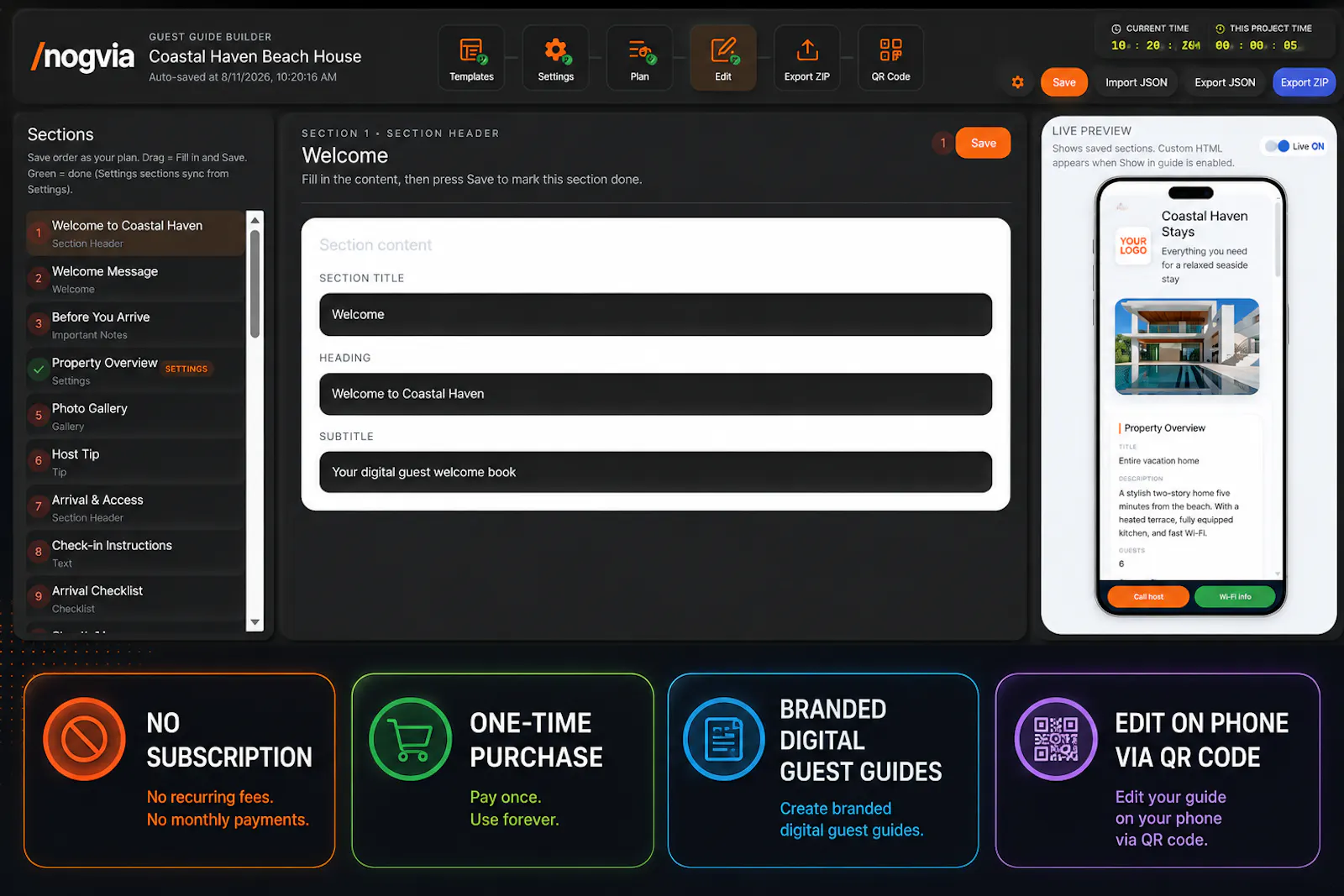 Nogvia Host Kit (Guest Guide&Finance) screenshot 3