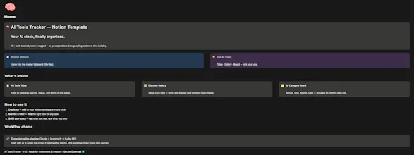 AI Tools Tracker - Notion Template gallery image
