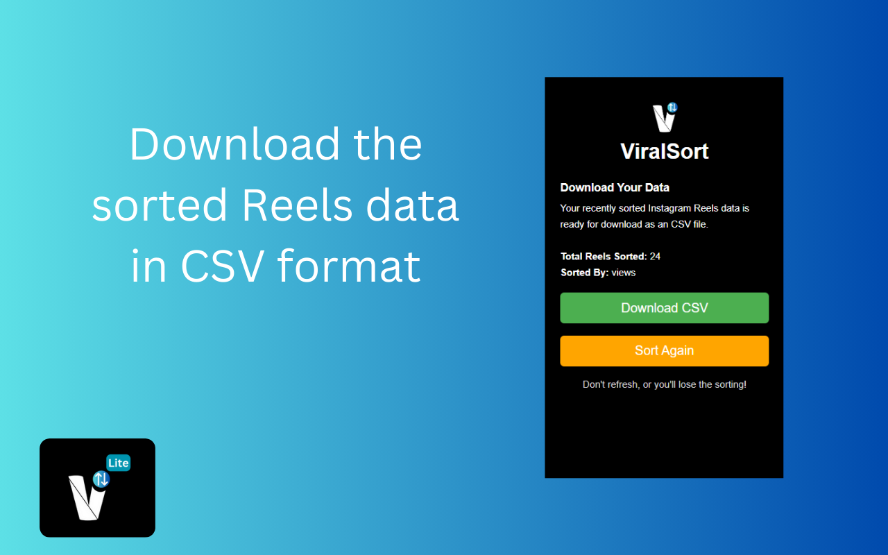 ViralSort Lite - Screenshot 3 showing product features and functionality
