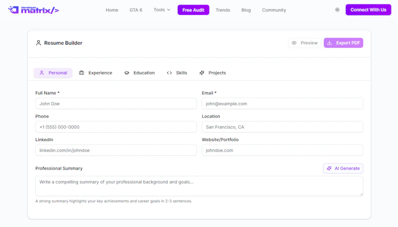 AI Resume Builder by DevelopersMatrix screenshot 2