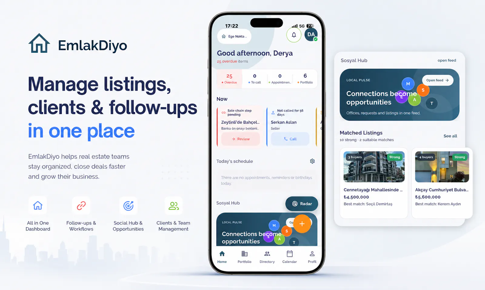 EmlakDiyo — Emlak CRM uygulaması screenshot 1