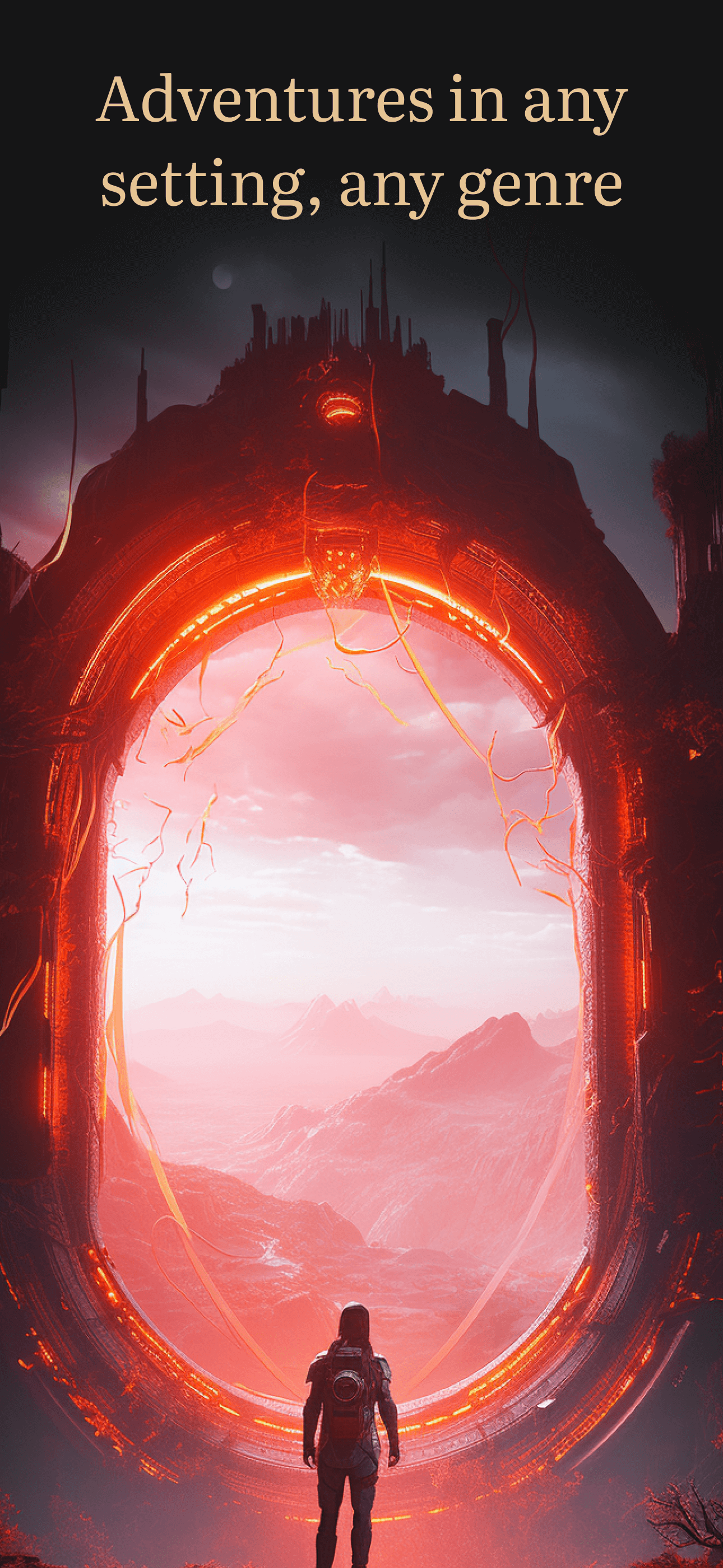Infables: AI Powered Quests - Mobiele game: oneindige tekstgebaseerde generatieve RPG-avonturen media 1