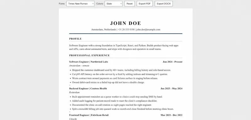 Flash Resume screenshot 1