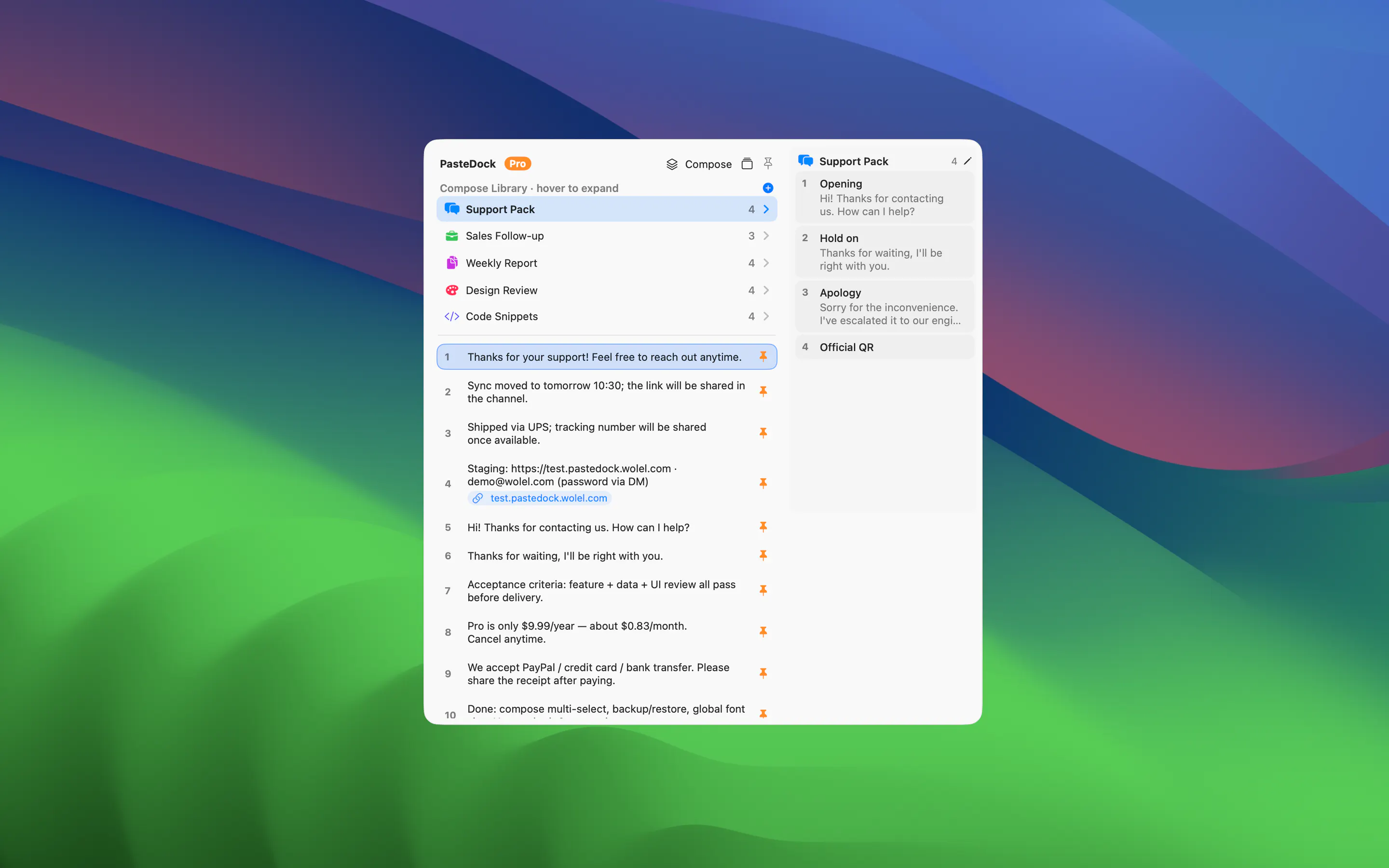PasteDock screenshot