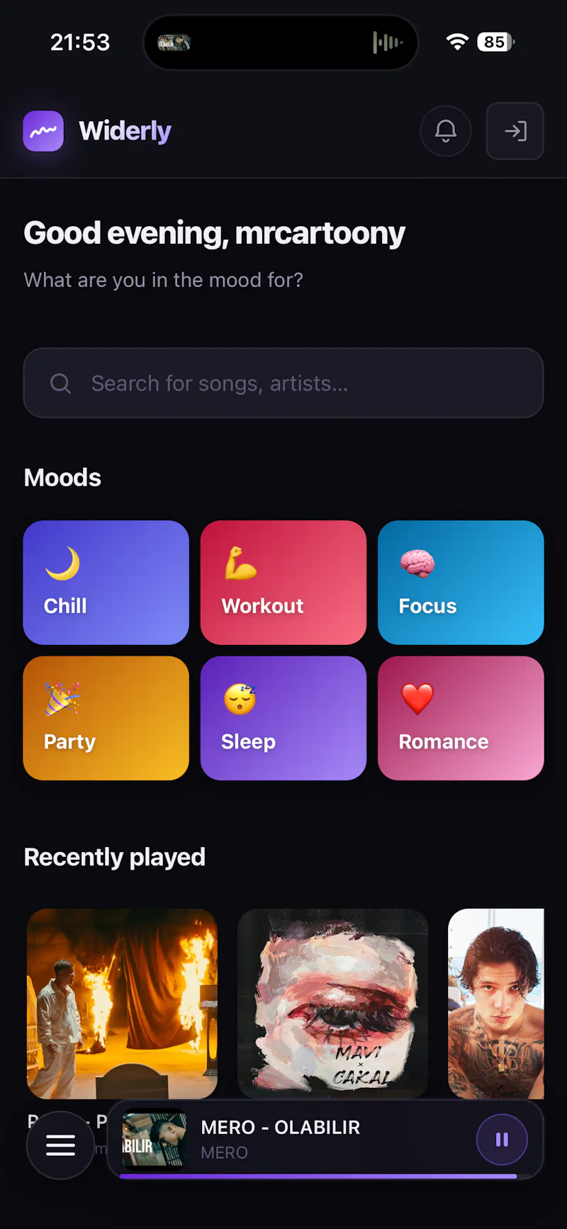 Widerly screenshot 1