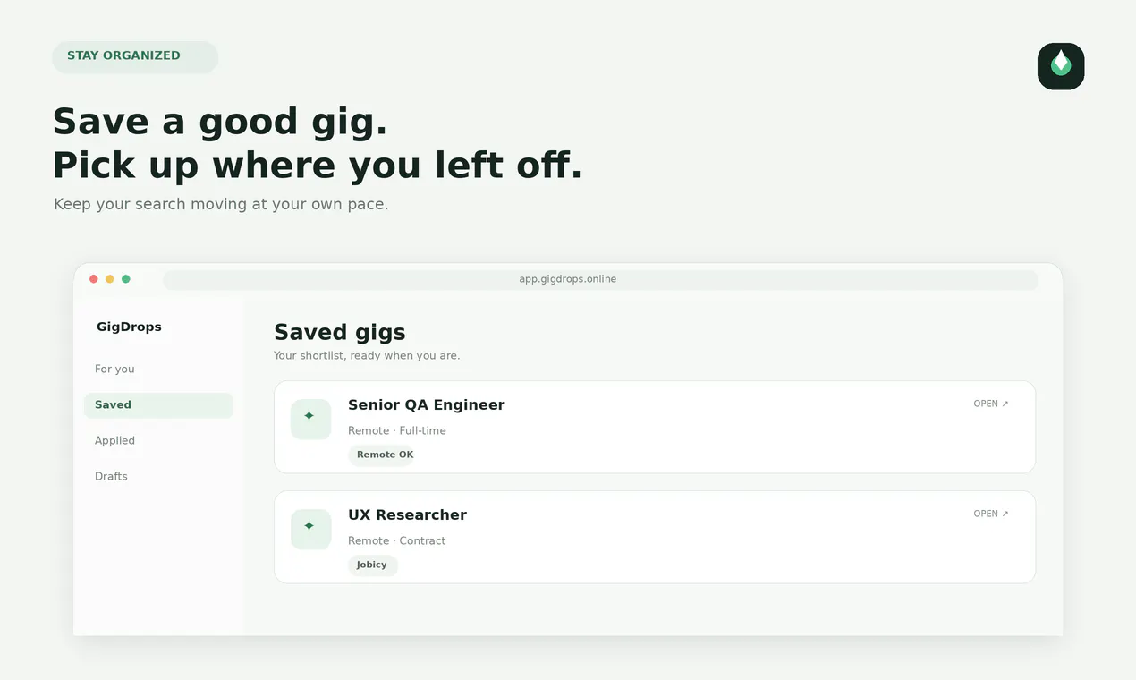 GigDrops - freelance gigs matched to you gallery image