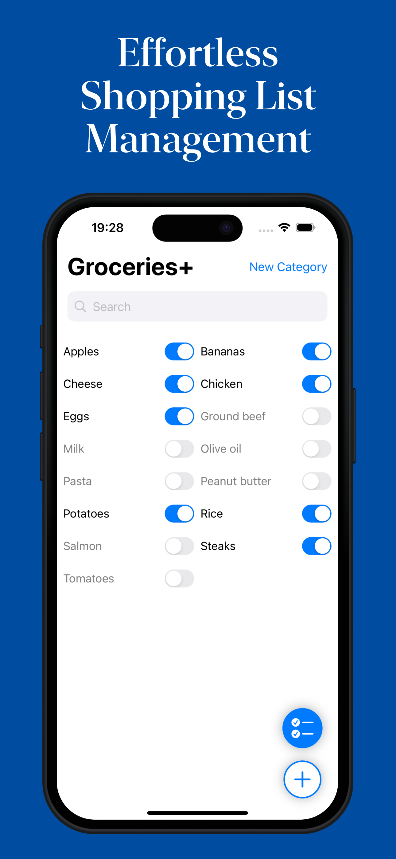 Comestibles: lista de compras media 1