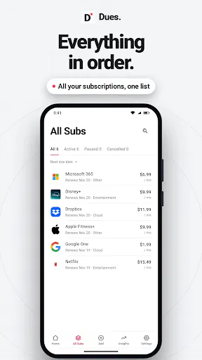 Dues: Subscription Tracker gallery image