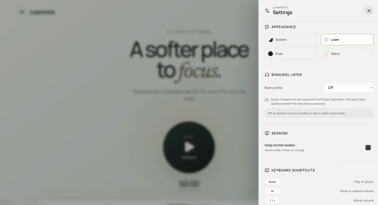 Loamnote screenshot 2