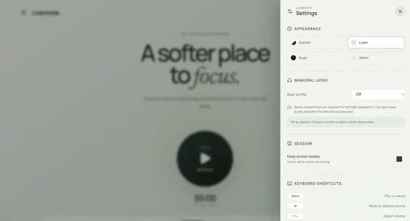 Loamnote screenshot 2