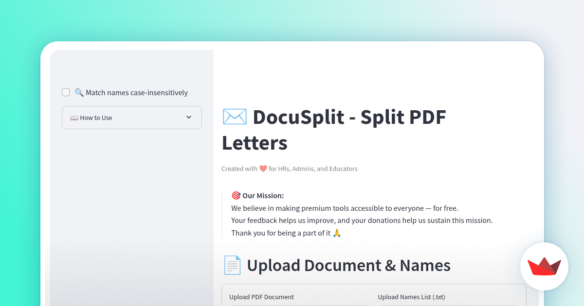 وسائط docusplit - تقسيم PDFs متعددة الصفحات 2