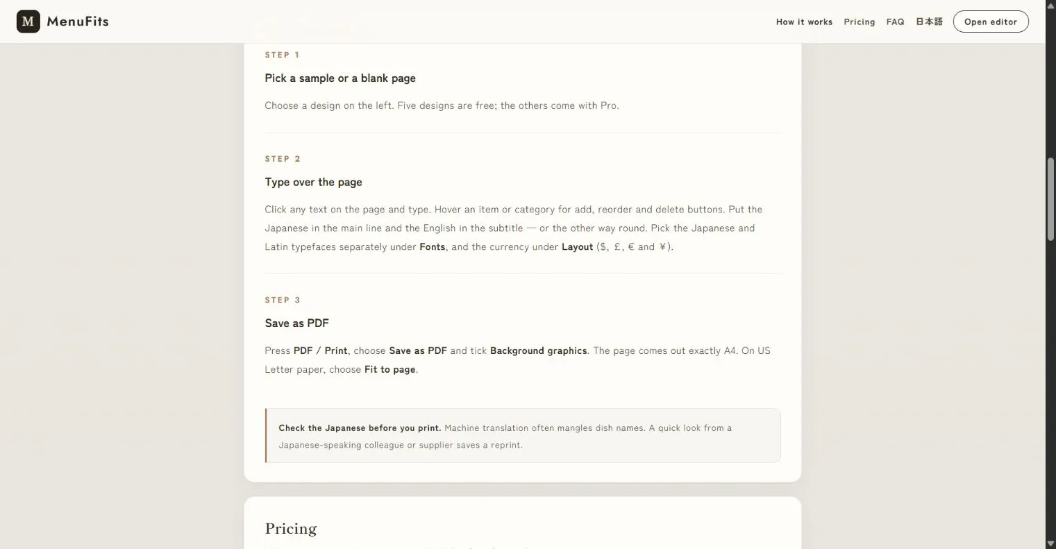 MenuFits gallery image