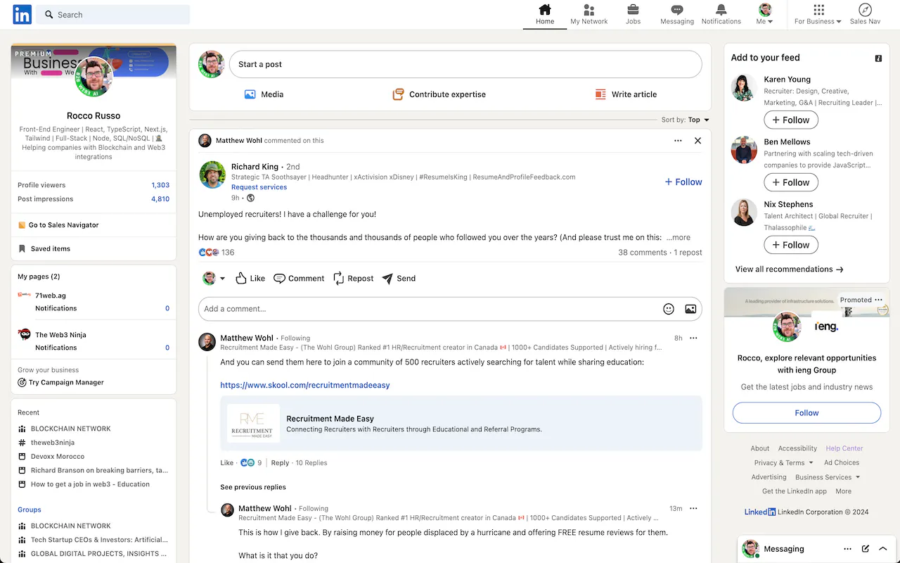 Linkedin full width browser extension gallery image
