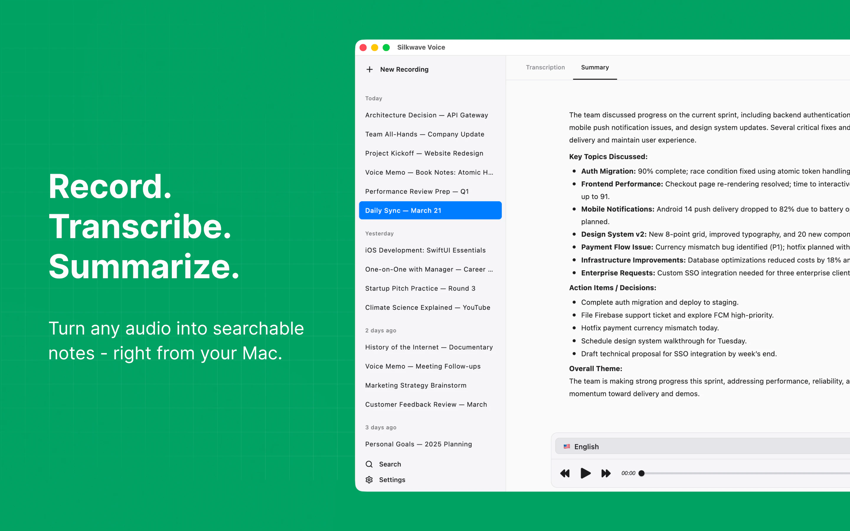 startuptile Silkwave Voice-Record your microphone system audio simultaneously