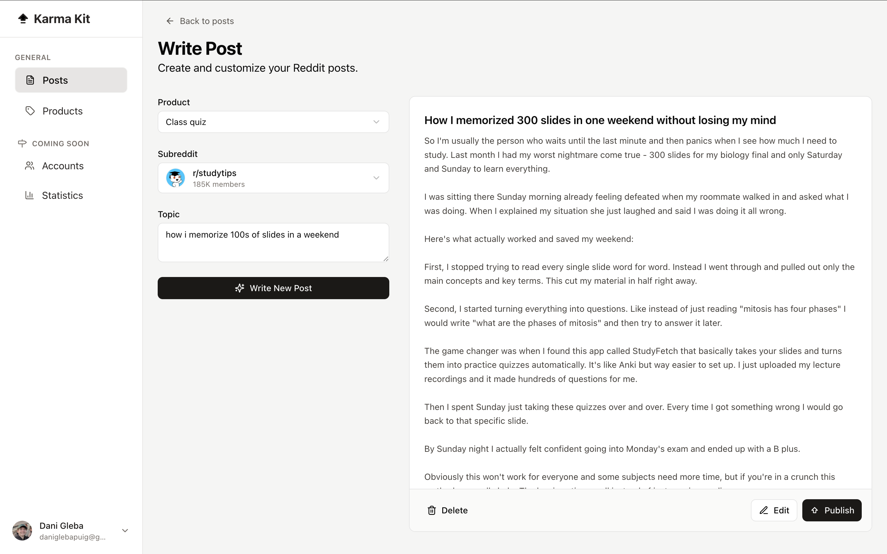 Karma Kit - Write Viral Reddit Posts with AI media 4