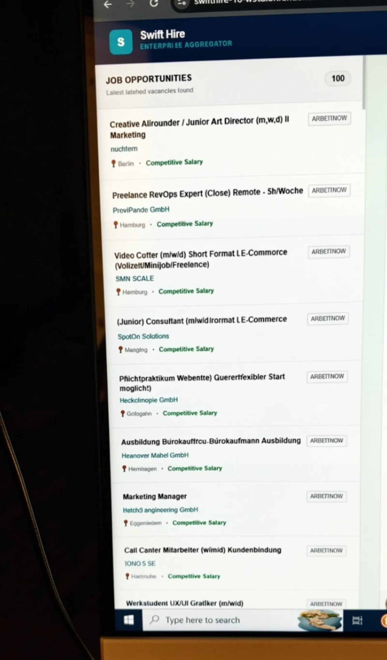 Swifthire screenshot 2