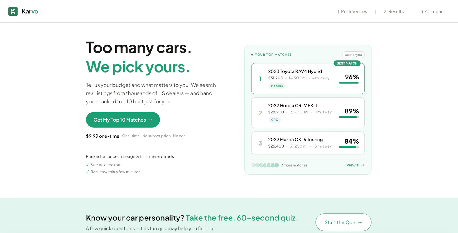 Karvo — Too many cars. We pick yours. screenshot 2