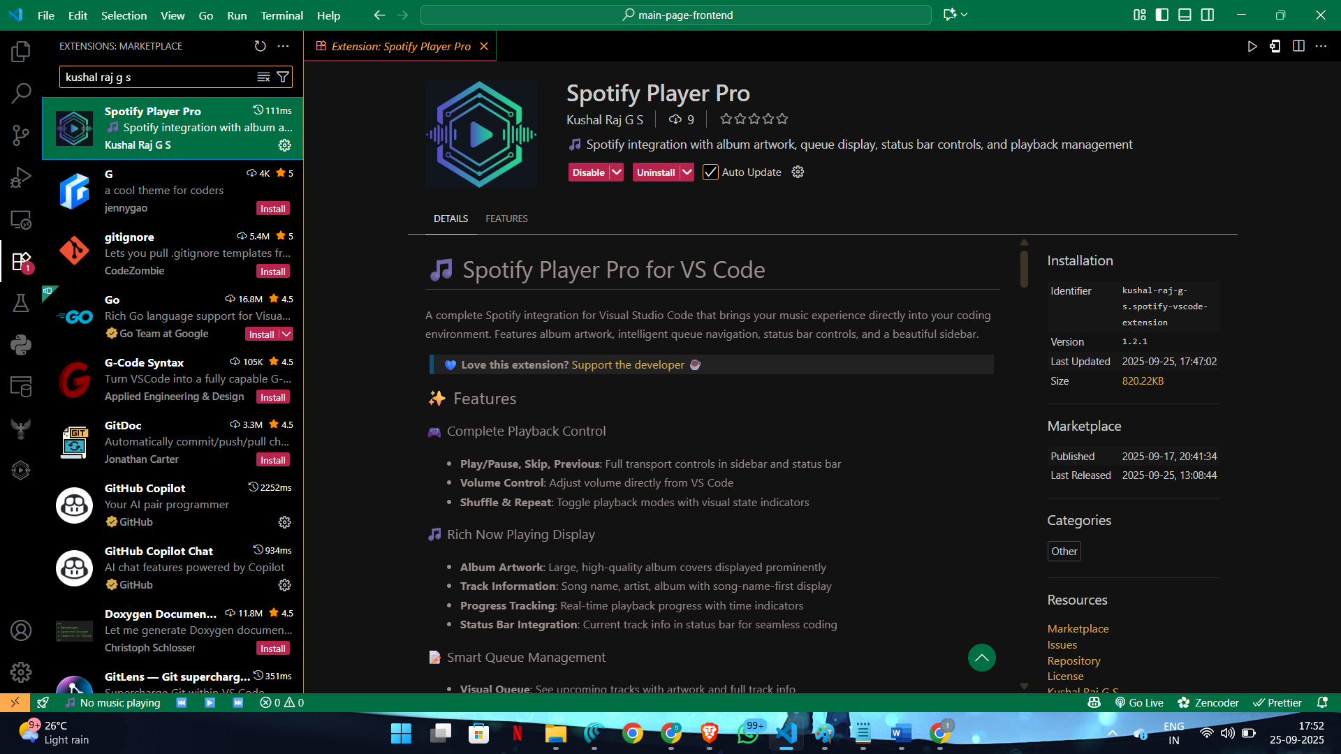 Média Contrôleur Spotify vs Code - Contrôlez le flux de la musique tout en codant 2