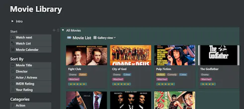 Notion Movie Library Template gallery image