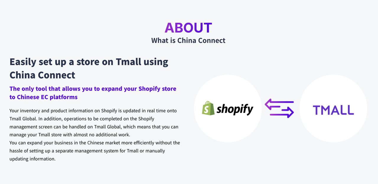 China Connect - Synchronisieren Sie Ihr Shopify Store Inventory mit Tmall Global Store Medien 3