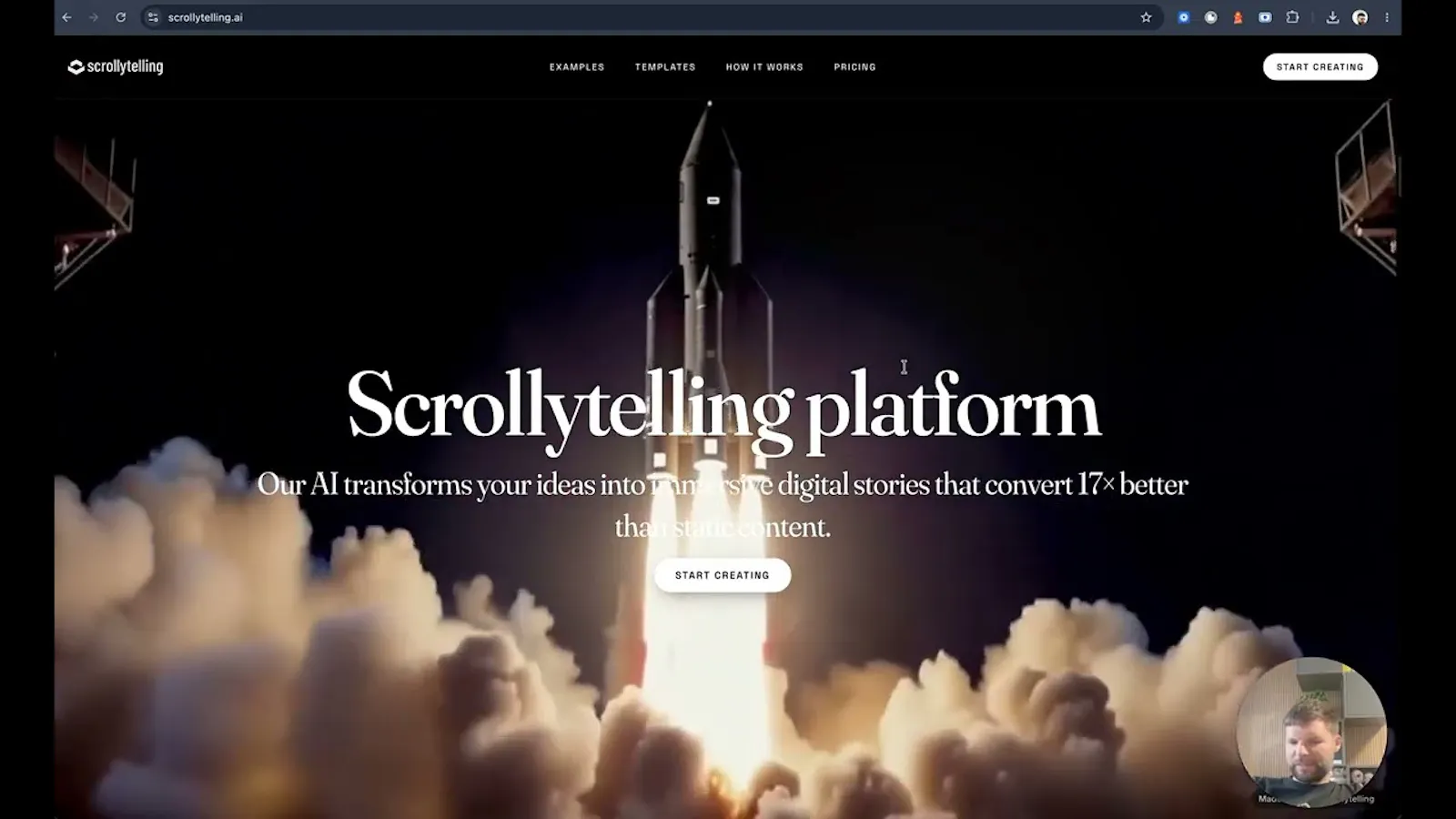 Scrollytelling screenshot 1 (video preview)